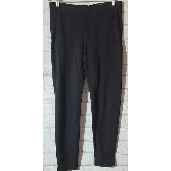 Paul & Shark Stretch Yachting Pants Womens Size 10 Black Tapered Leg Zip Pockets - Picture 1 of 7